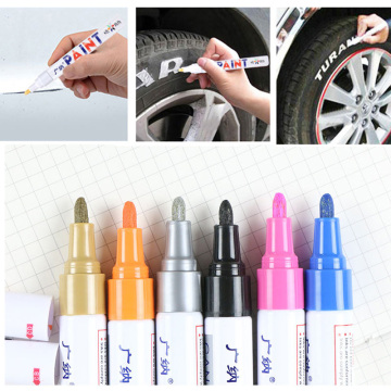 5 Colors Hot Sale Waterproof Car Tire Oily Mark Pen Auto Rubber Tyre Paint Pen Permanent Paint Marker Graffiti Touch Up Pen