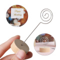 Wooden Round Base Photo Clip Memo Name Card Pendant Holder Note Article Picture Frame Table Office Supplies Photo Holder