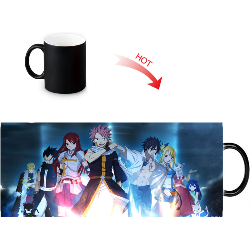 FAIRY TAIL Magic Mug Heat Color Change Tea Milk Water Cup Ceramic Custom Coffee Mugs Birthday Gifts 350ml