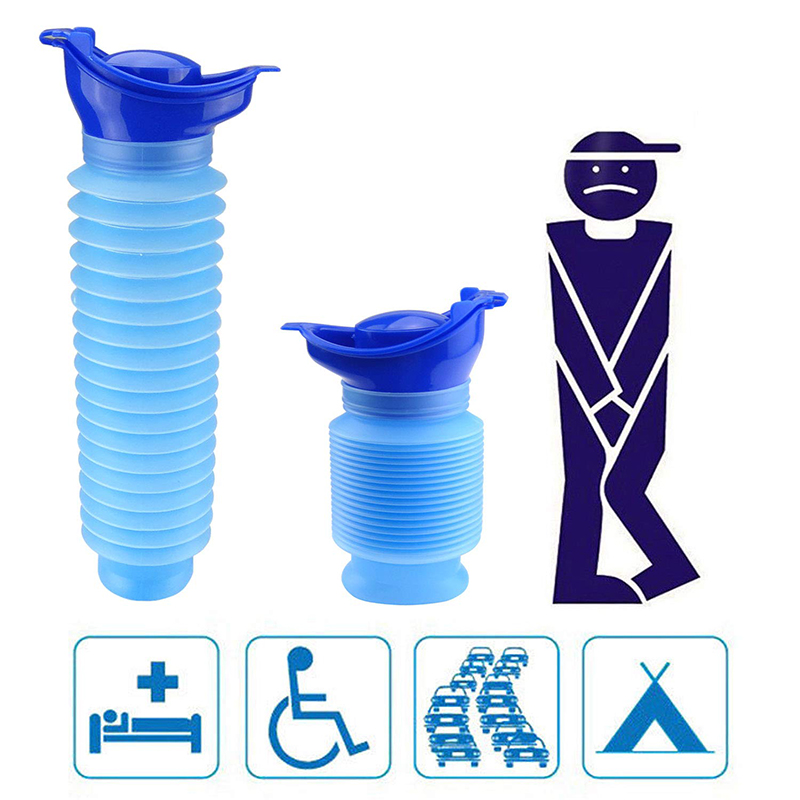 High Quality Male & Female Emergency Portable Urinal Go out Travel Camping Car Toilet Pee Bottle 750ml Blue Urinal 1Pc