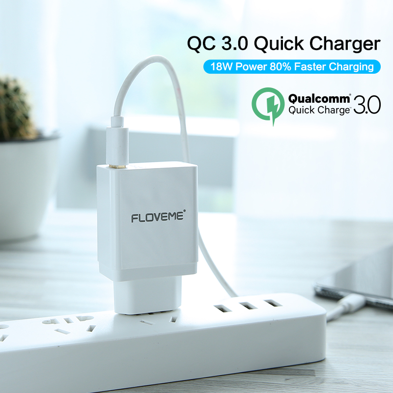 FLOVEME USB Charger 5V3A Quick Charge 3.0 Mobile Phone Charger For iPhone Fast Charger Adapter For Huawei Samsung Galaxy S9+ S8+