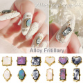 10 Pcs/Pack Metal Alloy 3D Nail Rhinestones Delicate Manicure Charms Nail Jewelry Luxury Shell DIY Nail Art Decorations