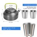Mini portable combination set Camping Cookware Set Outdoor Cooking Mess Kit for Hiking Picnic