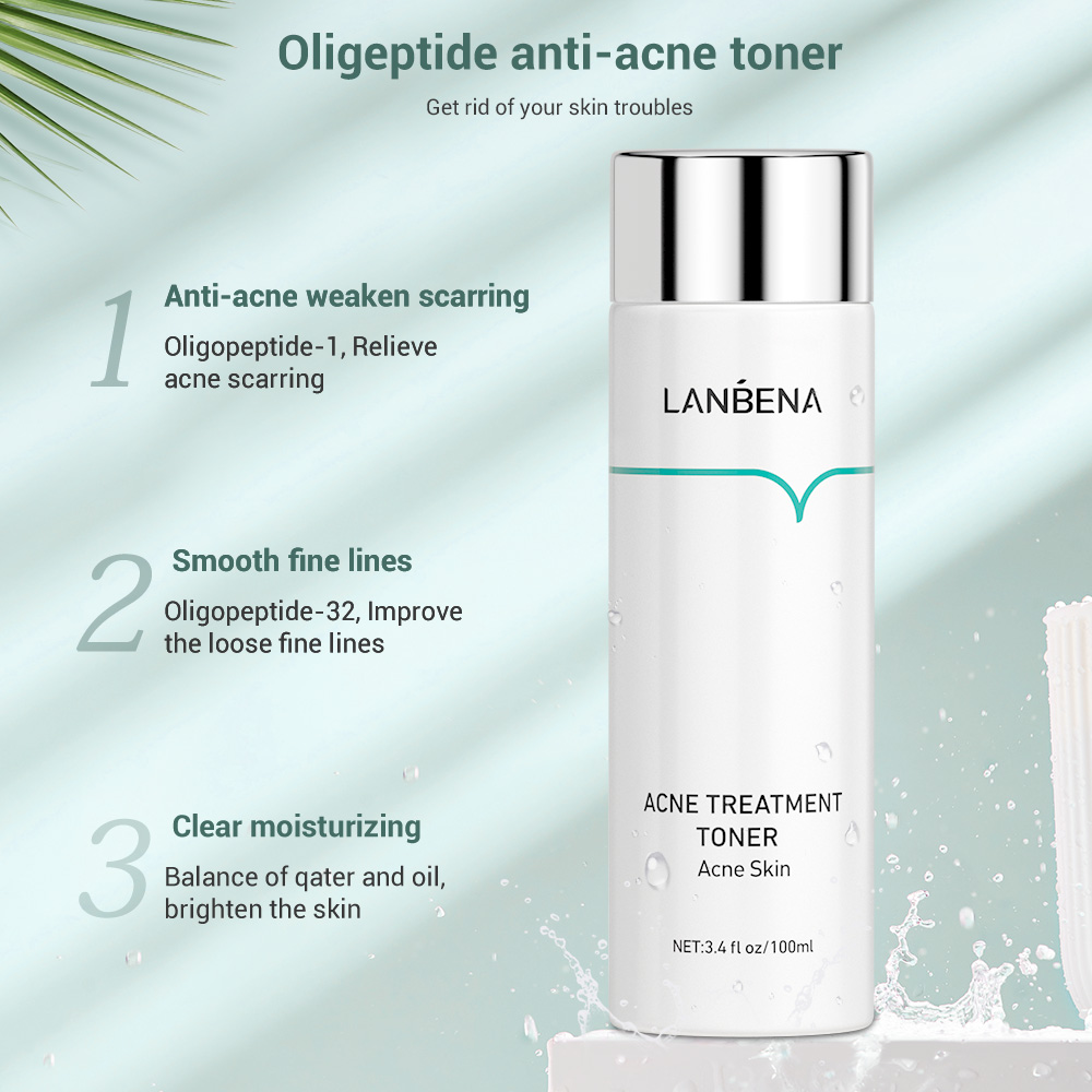 LANBENA Oligopeptide Anti-acne Acne Treatment Toner Deep Moisturizing Plant Extracts Soothes Repair Fine Lines Oily Rough Skin