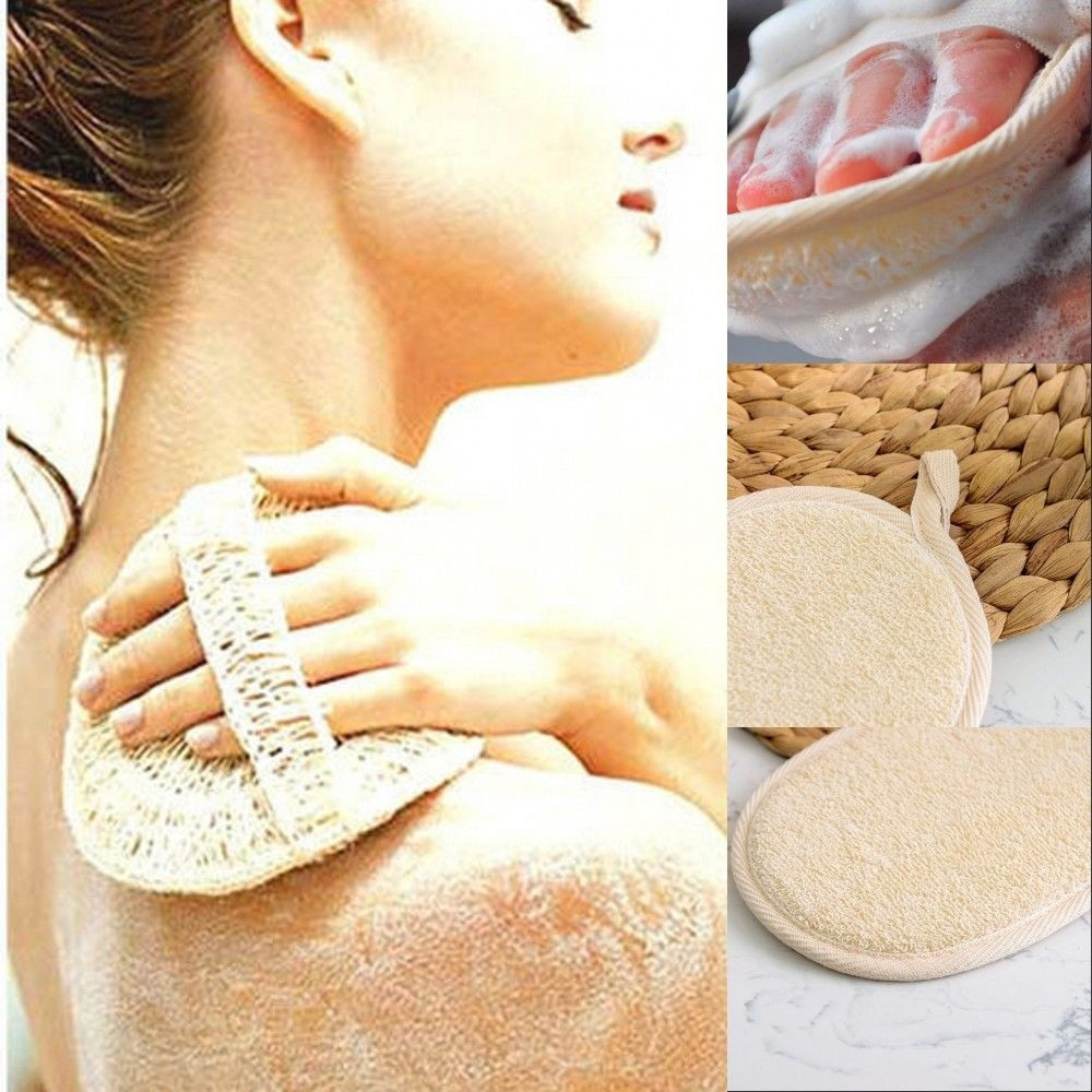 1PCs Loofah Sponge, Exfoliating Loofah Sponge Pads Natural Loofah Back Scrubber for Men Women bathroom supplies tool Accessories