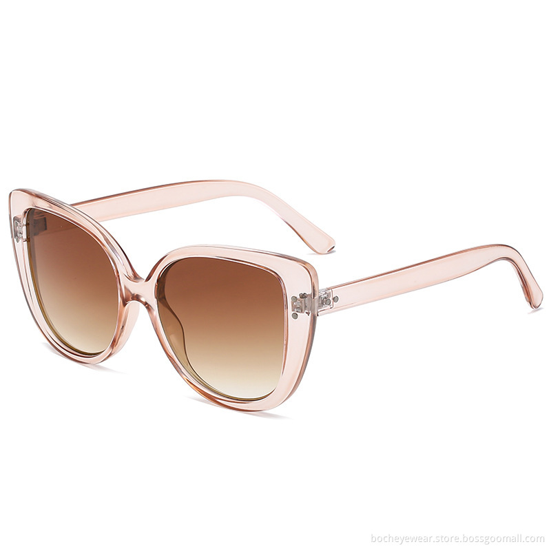 _ New fashion cat's eye large frame sunglasses, European and American fashion women's meter nail sunglasses, cross-border street