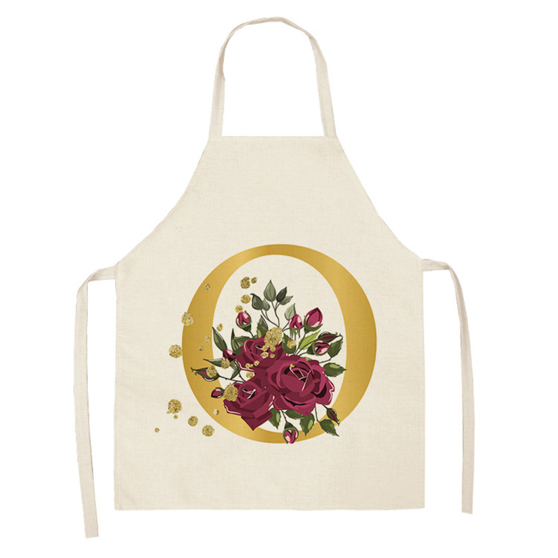 Yesllow Kids Letter Apron Flowers Aprons Suitable for Home Cooking Children Painting Anti-dirty Apron