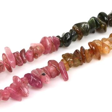 Wholesale 5-8mm Natural tourmaline gravel beads precious Stones crushed crystal fit for DIY fashion charms bracelet Jewelry