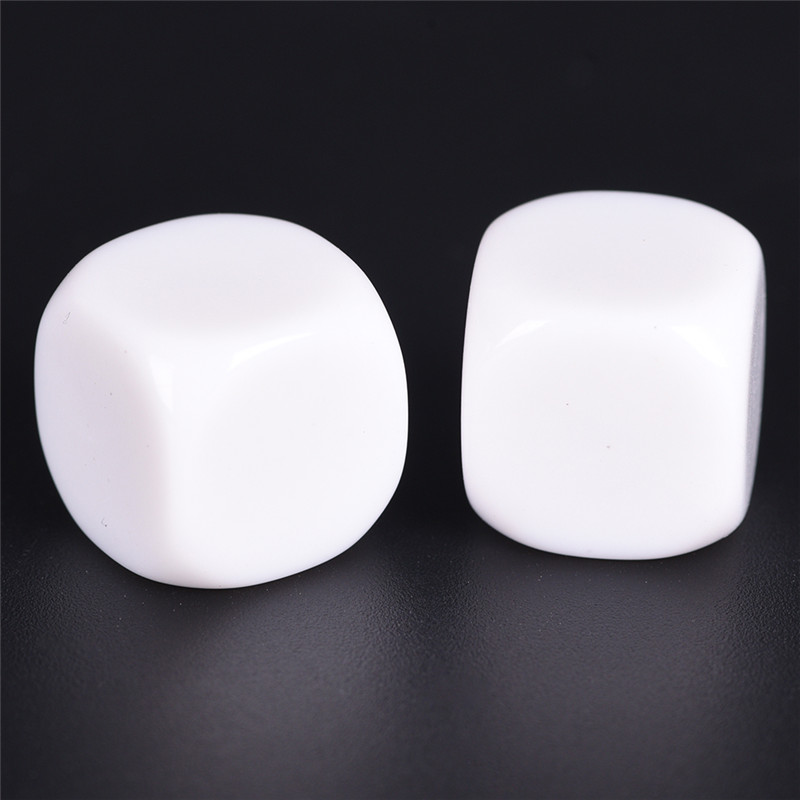 New Arrival 10PCS/Lot 16mm Gaming Dice Standard Six Sided Round Corner Die RPG For Birthday Parties Other Game Accessories White