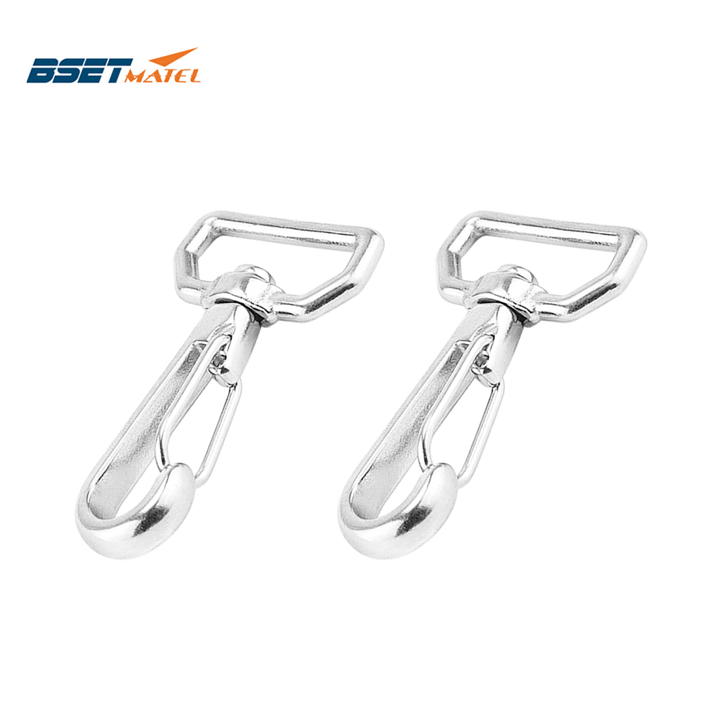 2PCS Ring Square Eye Swivel Snap Hook Stainless Steel 316 Quick Straping Hook Lobster Clasps Hiking Camping Carabiner Pet Chain
