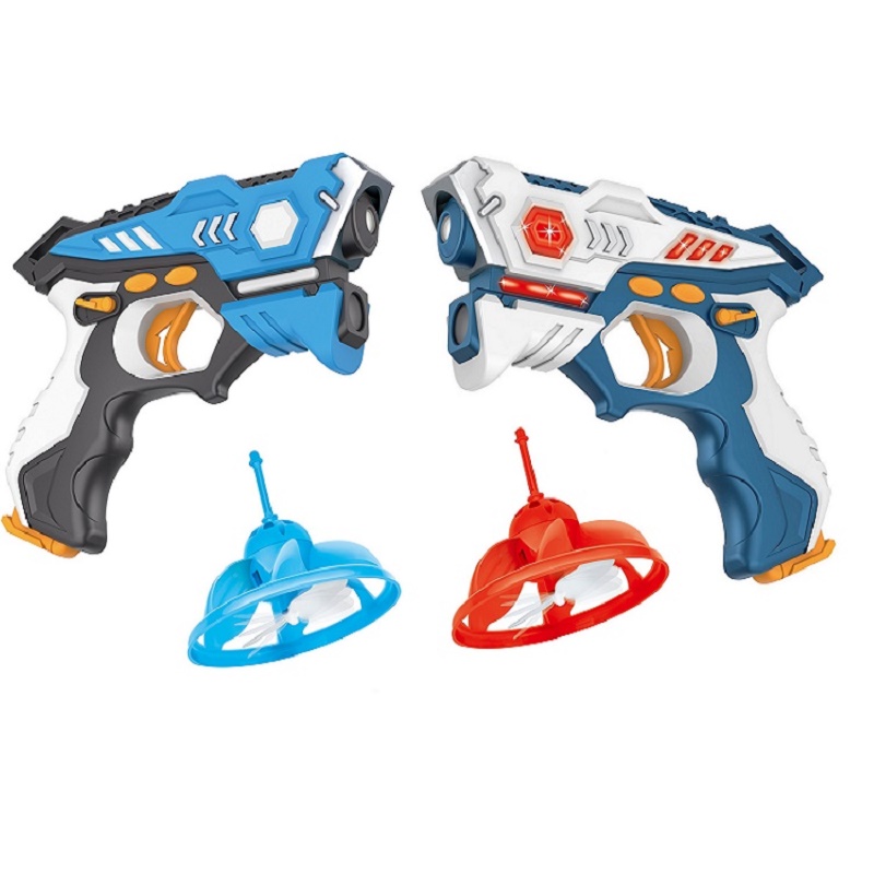 Iinfrared laser tag toy gun versus gunshot light indoor and outdoor game gift set Children gift Kids Multiplayer-2gun+2flying
