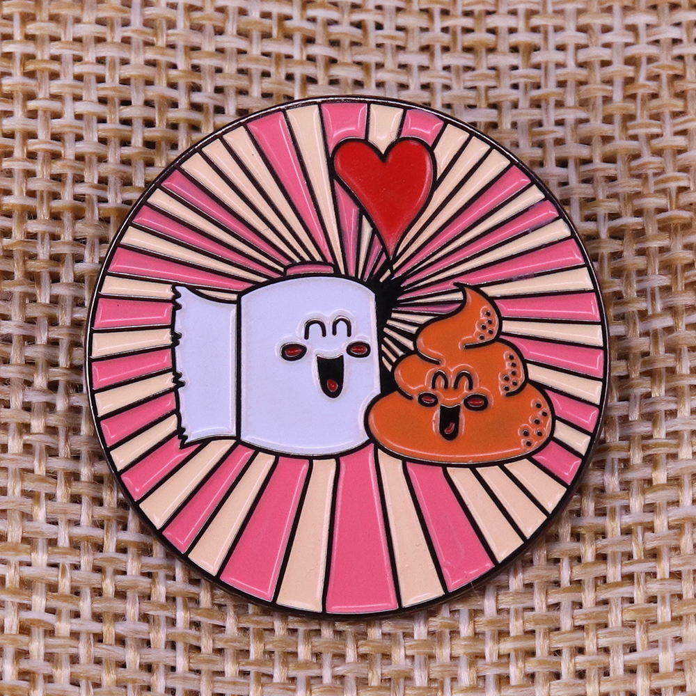 I love the poop out of you toilet paper pin funny anniversary gift brooch