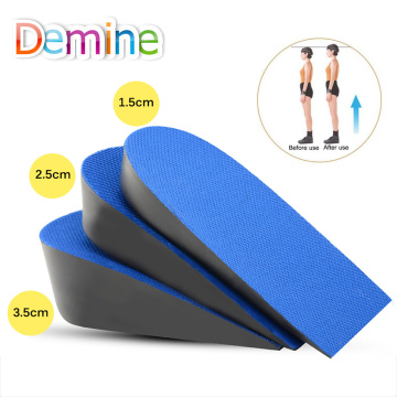 1 Pair Insole Silicone shock absorption Heighten Heel Insole Insert Sports Shoes Pad Cushion Unisex 1.5-3.5cm Insoles