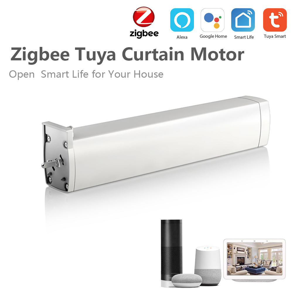 Tuya Smart Zigbee Electric Curtain Motor Auto Motorized Curtain Status Track Timing APP Remote Control For Alexa Google Home