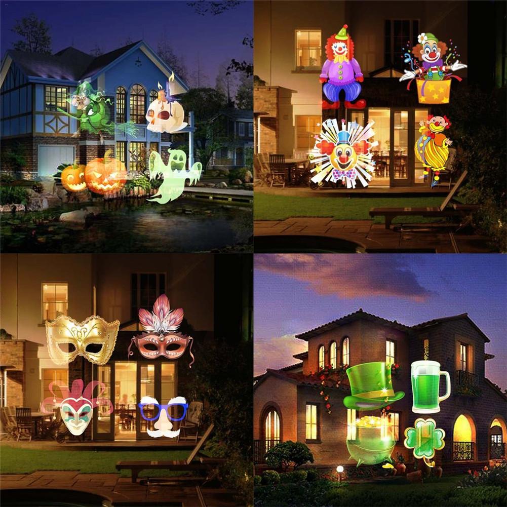 16 Patterns Christmas LED Projector Light New Year Laser Snowflake Projection Stage Light Waterproof Home Garden Lawn Lamp