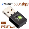 kebidu 2.4+5 Ghz MIni Wireless USB Wifi Adapter Free Driver Receiver 600Mbps USB Wifi AC Dongle Adapter Network Card for Laptop