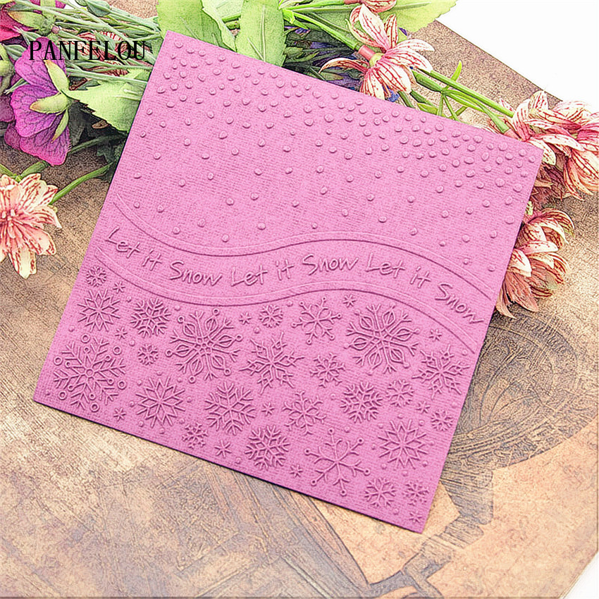 PANFELOU Easter Snow rain Embossing folders Plastic For Scrapbooking DIY Template Fondant Cake Photo Album Card Making