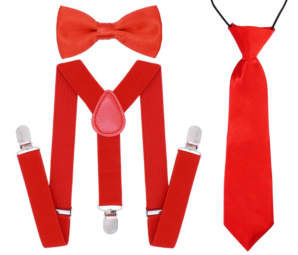 Adjustable Suspenders for Boy and Girls with Bowtie and Necktie