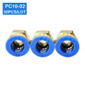 HIGH QUALITY 30pcs BSPT PC10-02, 10mm to 1/4" Pneumatic Connectors male straight one-touch fittings