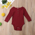 PUDCOCO Newborn Baby Girls Boys Bodysuits Spring Autumn Toddler Clothes Ribbed Cotton Long Sleeve Infant Jumpsuit Baby Clothing