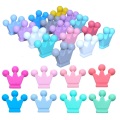 BOBO.BOX 10pcs/lot Crown Baby Teething Beads Cartoon Silicone Beads For Necklaces BPA Free Teether Toy Accessories Nursing DIY
