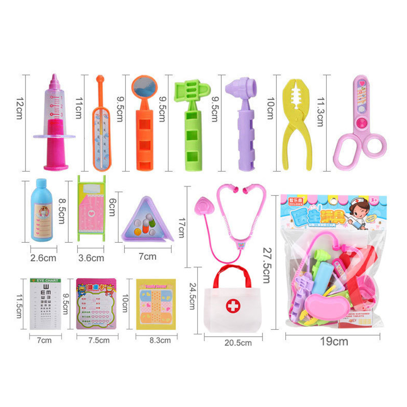 16pcs Pretend Play Doctor Toys Set Hospital Doctor's Kit Role-playing Games Medicine Accessories Kids Toys Educational Toy Gifts