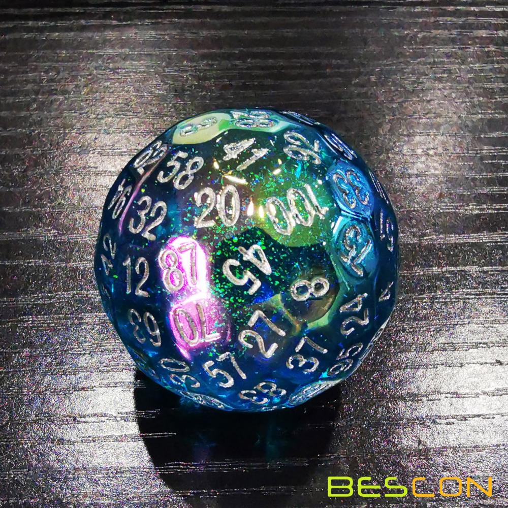 Dazzling Blue 100 Sided Game Dice 3