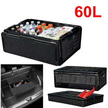 60L Car Refrigerator Collapsible Insulated Interior Fridge Drink Food Cooler Warmer Box Portable Car Outdoor Camping Storage Box
