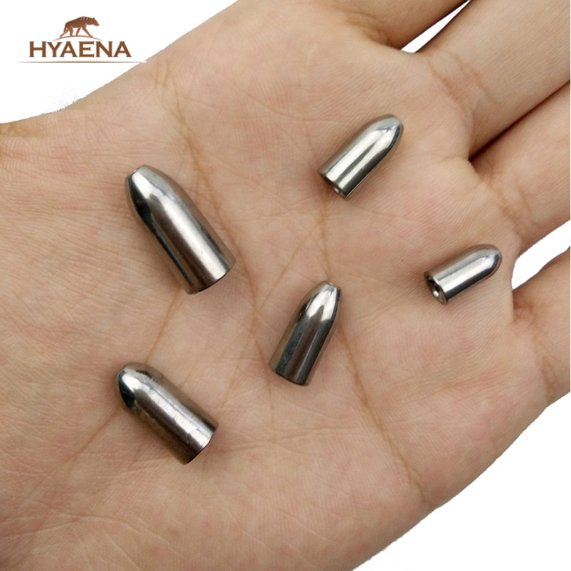 Hyaena 5pcs 100% Tungsten Bullet Fishing Sinker For Texas Rig Silver Plastic Worm Inline Weights Casting Barrel Sinkers