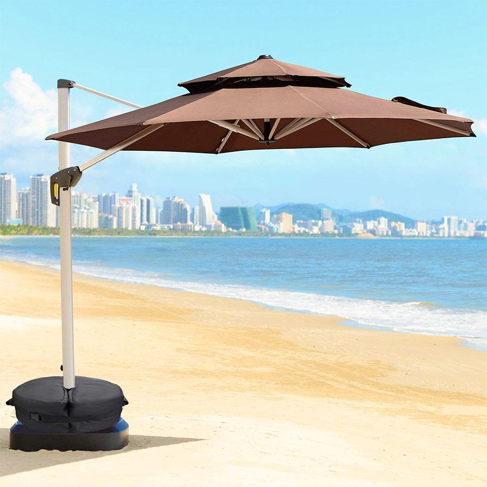 Outdoor Patio Umbrella Base Weight Bag Weatherproof Parasol Umbrella Heavy Duty Sand Bags Stand Base For Outdoor Terrace Beach