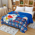 Blue Doraemon Plush Flannel Soft Blanket Throw on Couch/Bed/Plane Air Conditioning Blanket for Kids Children Boys Bedspread