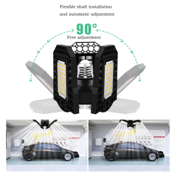 Led Garage Lamp Deform Industrial Lamp E27/E26 Led High Bay Light 40/60/80W Workshop Parking Warehouse Lamp AC85-265V Hot Sale