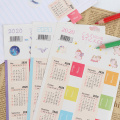2Pcs/Set 2021 Year Calendar Sticker Index Bookmark Planner Notebook Classification Label Stickers 2020.10~2021.12