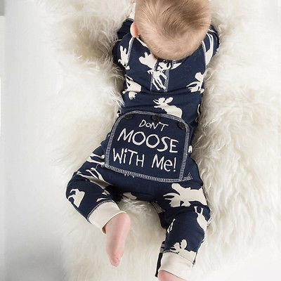 2016 Fashion Baby Romper Infant Newborn Bebes Boy Girl Clothes Autumn Winter Long Sleeve Christmas Moose Jumpsuit Rompers