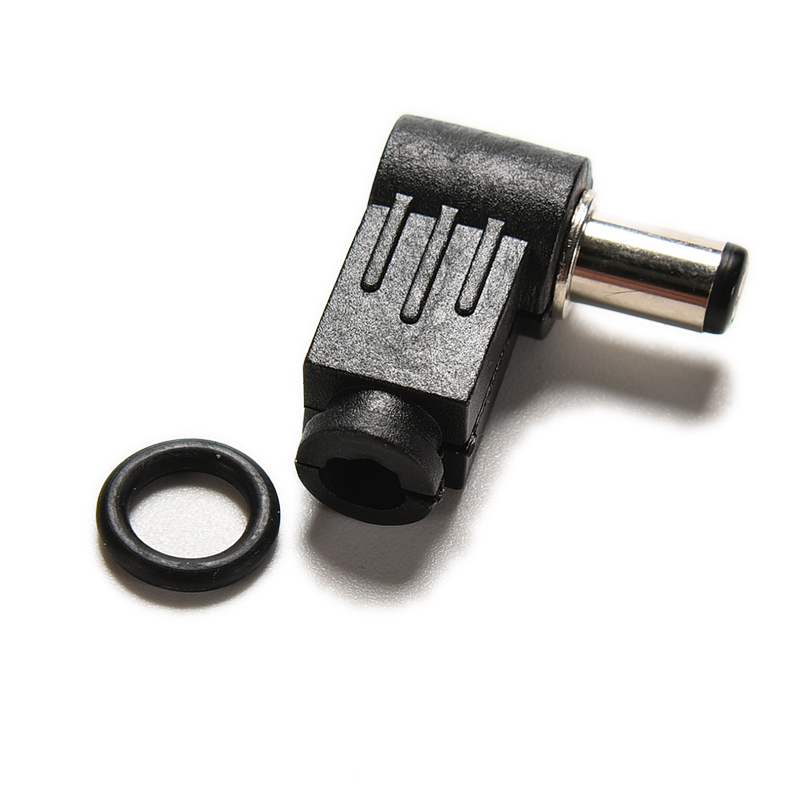 10PCS 90 Degree Right Angle 2.1mm DC Power Cable Male Plug Socket Soldering Cord Tip Adapter Connector 2.1x5.5mm black