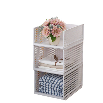 Stackable Wardrobe Closet Organizers Multifunctional Plastic Storage Shelves Foldable Drawers Cabinet Cube Basket Containers