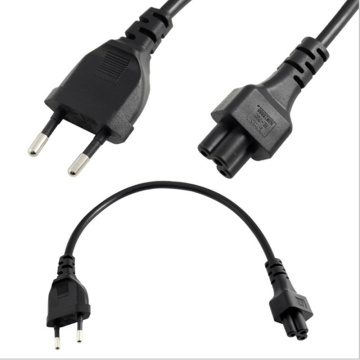 30cm EU European 2pin Plug to IEC 320 C5 Micky Cable Power Cord EU Power Adaptor Cord EU PLug to IEC320 C5 Clover Leaf adapter