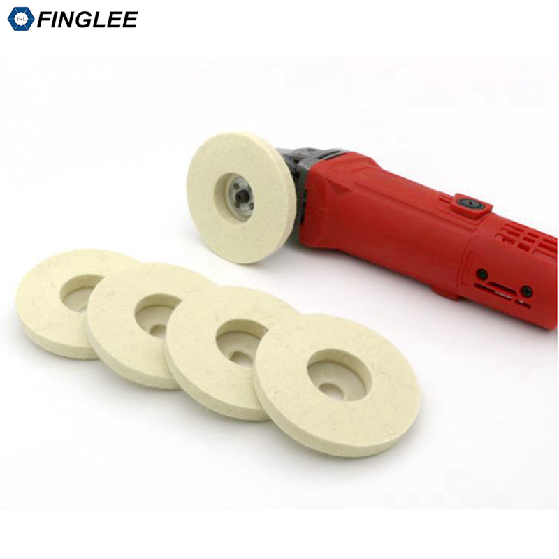 FINGLEE 4 Inch 12mm height wool felt polishing wheel Angle Grinder buffing Felt Polishing Disc for Rotary Tool Abrasive Grinding