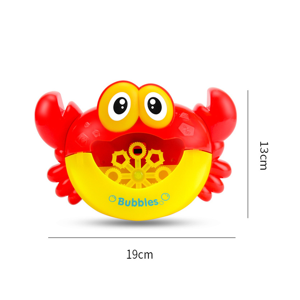 Cute Kid Cartoon Crab LED Light Music Electric Water Bubble Making Blower Bath Machine Toy