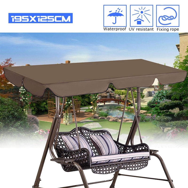 Waterproof Top Cover Canopy Replacement for Garden Courtyard Ourdoor Swing Chair Hammock Canopy Swing Chair Awning