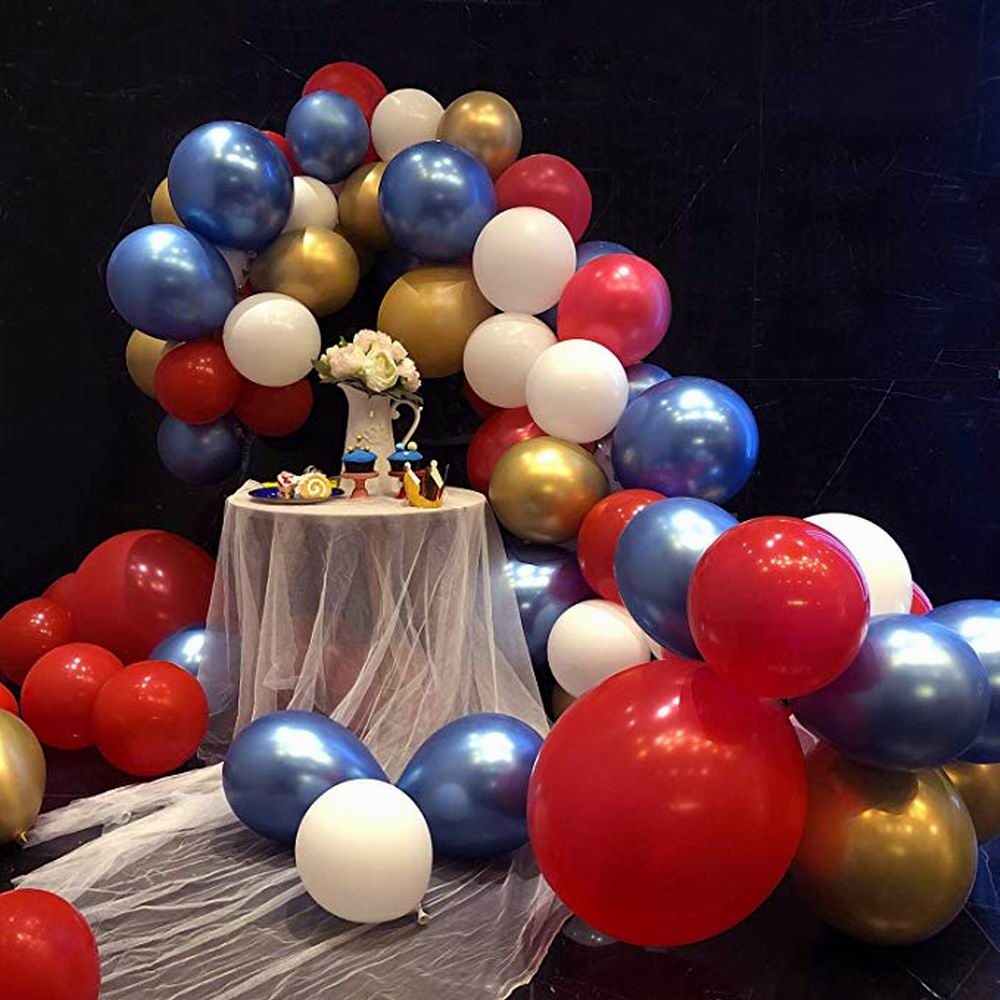 85pcs Super Hero Captain Of American Balloons Garland Arch Kit Red Blue Gold White Balloons Wedding Birthday Party Decor Balony