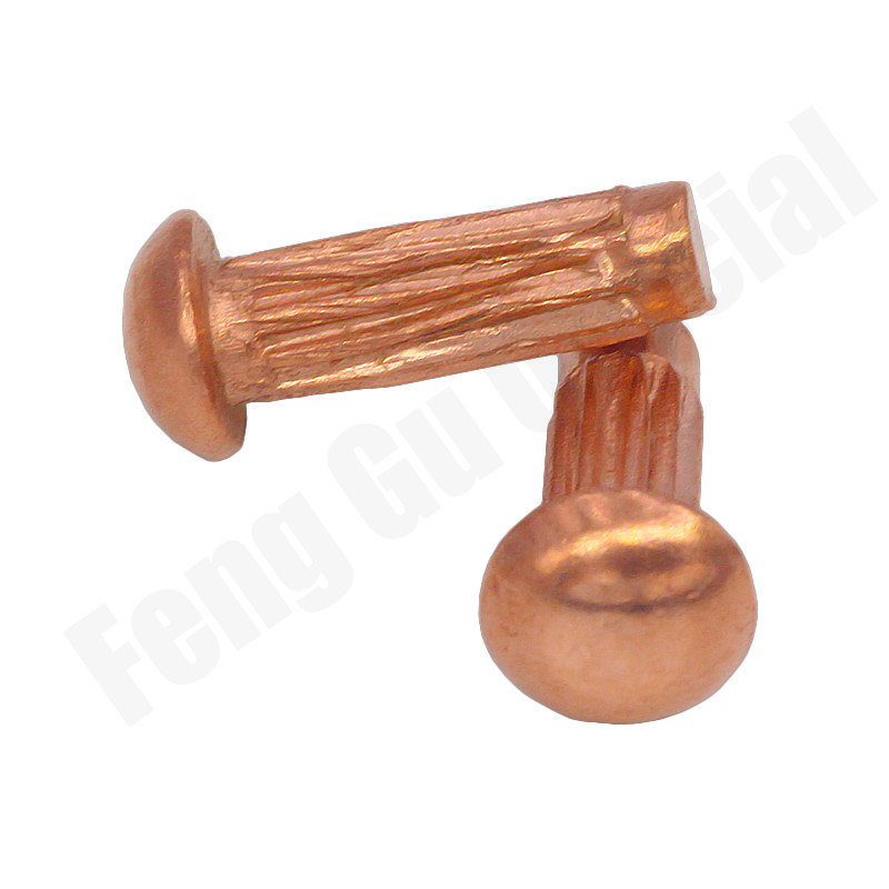 [M2 M2.5 M3 M4 Knurled Solid Copper Rivets For Name Plate GB827