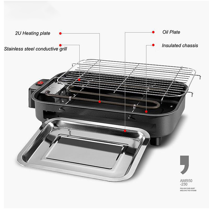 Multi-function Electric Grills Home Baking Pan Smokeless Teppanyaki Barbecue Electric Griddles 220V Indoor BBQ machine