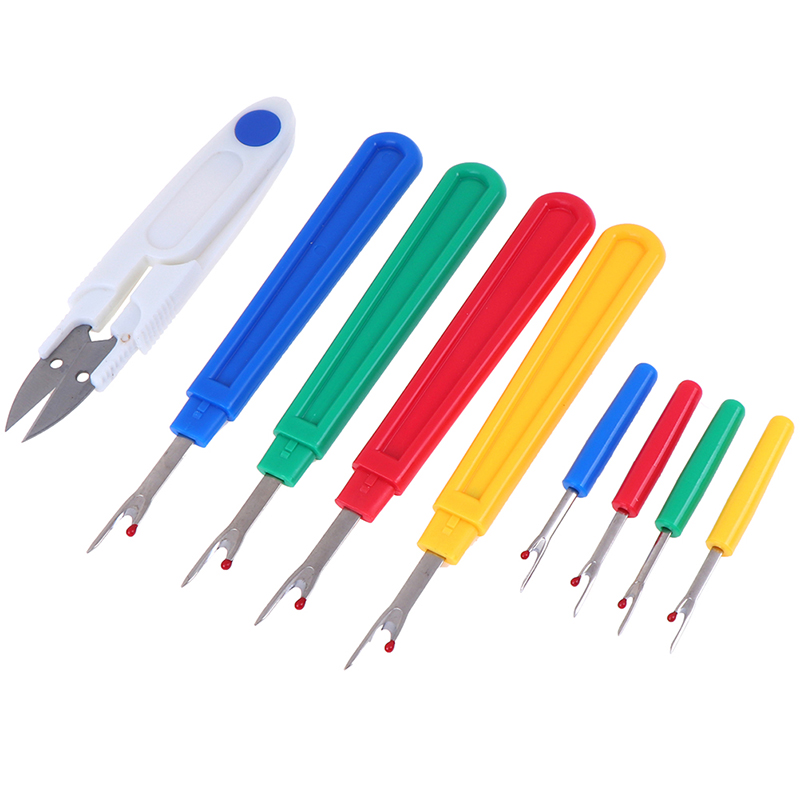 9pcs Seam Ripper Stitch Unpicker With Plastic Handle Thread Cutter DIY Sewing Remover Combination Cross Embroidery Tools