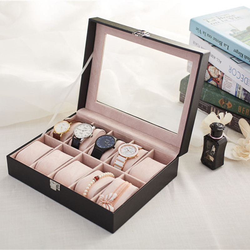 LIYIMENG Bracelet Organizer Necklace Display Jewelry Storage Watch Collecting Box Home Desktop Casket Leather Case Organization