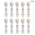 10Pcs Child Safety Locks Adjustable Strap Latches 3M Self Adhesive No Drilling for Baby Proofing Kitchen Fridge Drawer Cupboard