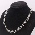 Barbed Wire Thorns Necklace Hip-Hop Rock Style Flame Choker DIY Charm Jewelry Crafts Findings For Man and Woman A2353