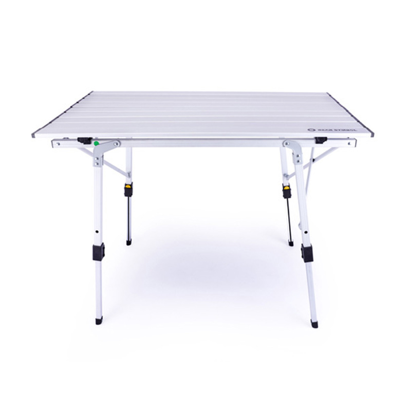 Outdoor Table Folding Silver Imitation Wood Portable Camping Hiking Adjustable Picnic Foldable Furniture Stock AL Desk