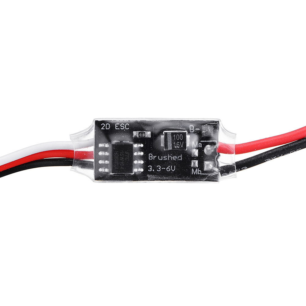 2PCS 2.7A 1S Dual Way Micro Brushed ESC 3.3-6V Winch Reversing with Overheat Out of Control Protection for RC Car Micro Airplane
