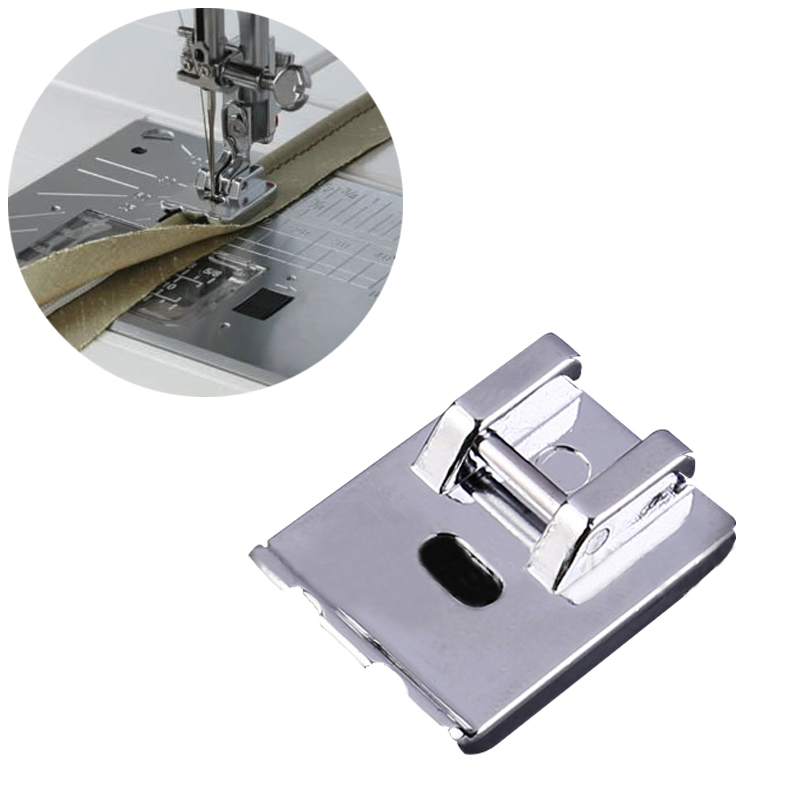 1pcs Double Welt Overlock Walking Feet for Home Multifunction Sewing Machine New Metal Rope Inlay Sewing Machine Presser Foot